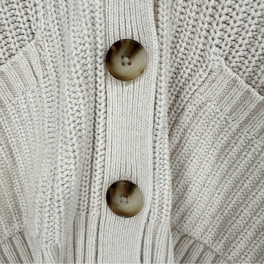 Aerie Cozy Cream Cardigan Sweater, Medium - Picture 4 of 9